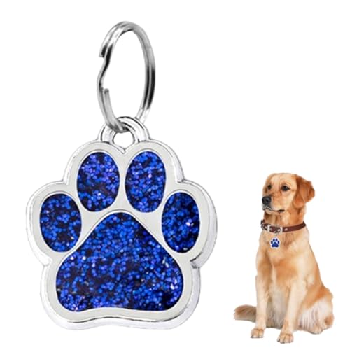 JchEnye Médaille pour chien avec empreinte de patte adaptée aux chiens et chats de petite et moyenne taille.
