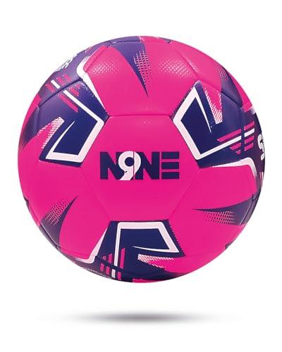 NINE FIFA Basic Football Size 3 4 5 Ideal for Men & Women Gifts Soccer Ball Soft Touch TPE Foam Layer Perfect Bounce Moisten Needle Restricted Bladder (Pink 5)