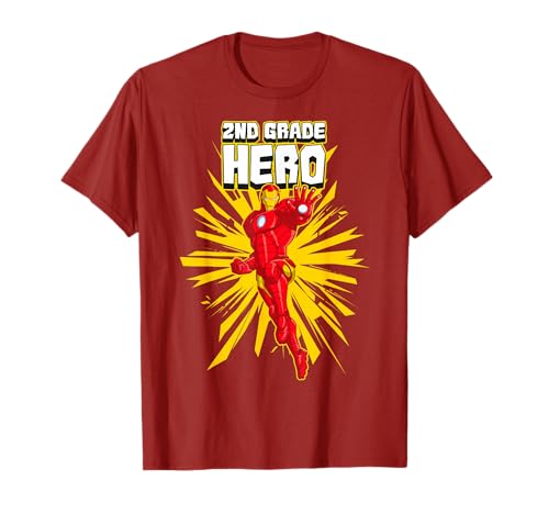 T-shirt Marvel Iron Man Hero School en coton pour enfant de CE1