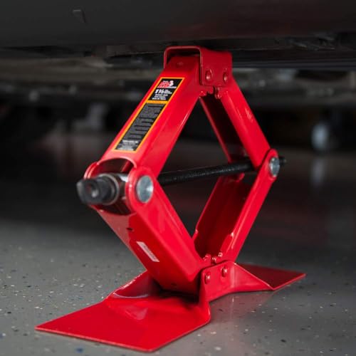 Image of Big RED T10152-2 Torin Car Scissor Jack: Steel Portable Tire Jack with Handle Mounts Durable Leveling Jacks for Car, Truck, Sedans, MPV, 1.5 Ton (3,300 lbs) Capacity