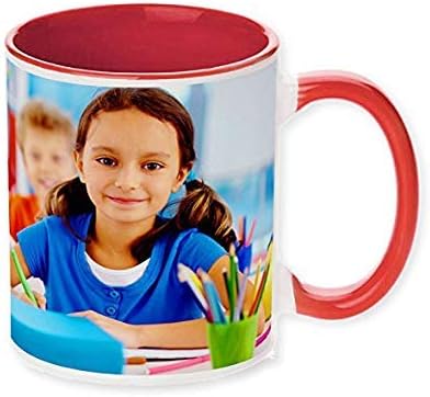 Personalized Coffee Mug - Red Inside - Add pictures, logo, or text to our Custom Mugs