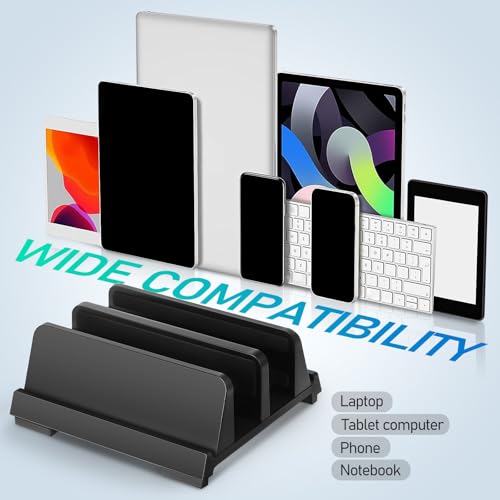 Soporte vertical ajustable para laptop con ranuras dobles y base antideslizante miniatura 3