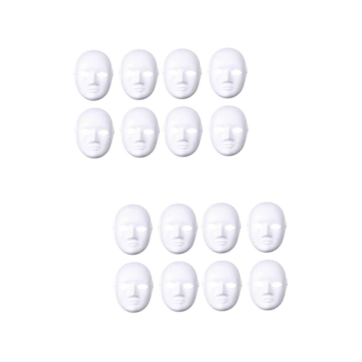 COLLBATH 16 Pz maschere vuote Maschera teriana maschera bianca carta di halloween verniciabile faccia cosplay white mask cosplay da graffiti costume