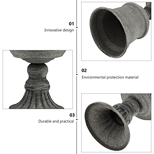 Housoutil Vaso de flores com 2 peças para ambientes internos de metal, vaso de urna cinza, mini vaso