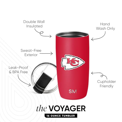 Image of Simple Modern Kansas City Chiefs Coffee Mug with Flip Lid | 16oz | NFL