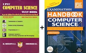 1st PUC - COMPUTER SCIENCE - Text Book + Examination Hand Book|Set Of 2 ...