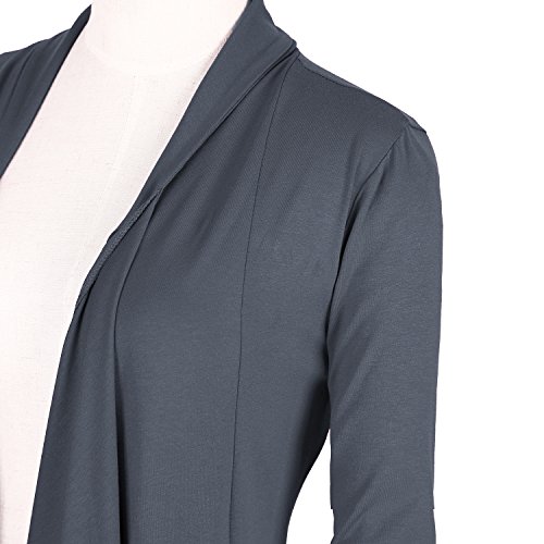 Image of Urban CoCo Women's Drape Front Open Cardigan Long Sleeve Irregular Hem
