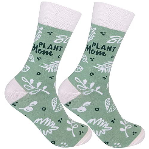 FUNATIC Plant Mom Socks for Women | Fun Spring Gift Idea with Gardening Saying | Unique Novelty Growing Enthusiast Accessory | Best Home Grower Related Item | Great Outdoors Theme Nature Lover Apparel