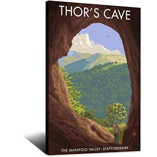 Affiche vintage de voyage du Staffordshire de l'Angleterre - Déco Murale pour chambre à coucher, bureau - 30 x 45 cm