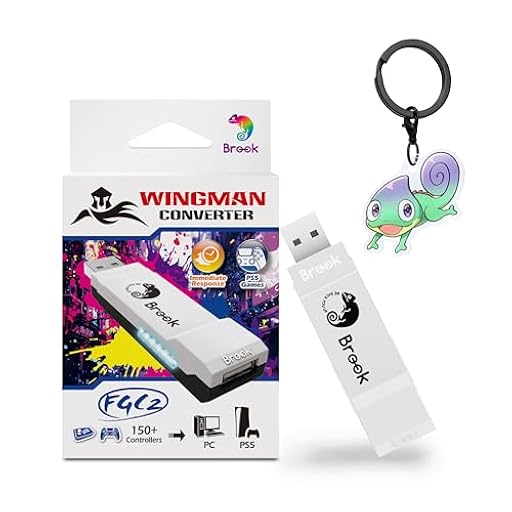 Brook Wingman FGC2 - Convertidor con llavero - Adaptador de joystick arcade para PS5 y PC, compatible con todos los juegos de PS5 【Versión exclusiva oficial】 | Ya disponible en tu tienda friki favorita! En mundofriki.es!