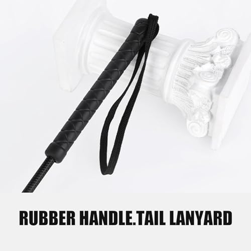 Tryolove Dressurgerte aus Leder, 52 cm, brauner & schwarzer Schaft mit tropfenförmiger Lasche für Reittraining, echtes Leder, Reitgerte für Englische Disziplin und Pferde-Kollektion