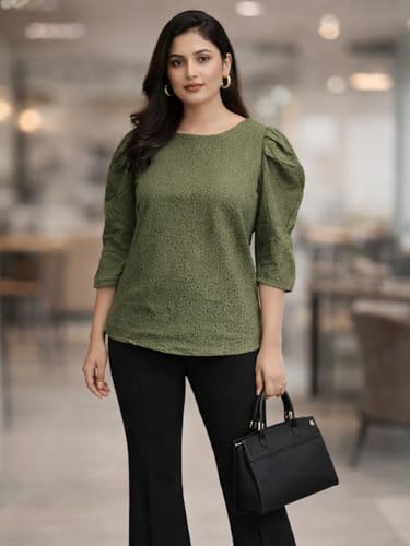 Image of Style Quotient Women self Design Maroon Cotton top