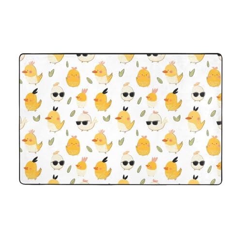 Moquette d'intérieur douce et grand tapis antidérapant lavable poule - 8