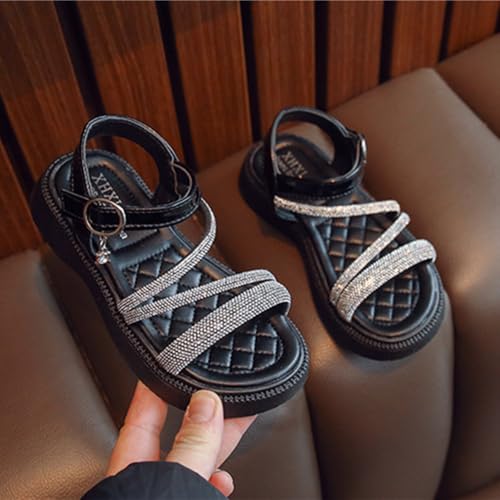 Toddler Girl Sandals Flower Girl Dress Shoes Rhinestone Open Toe Little Kid Summer Flats Little Girls Glitter Gladiator Sandals Wedding Party3