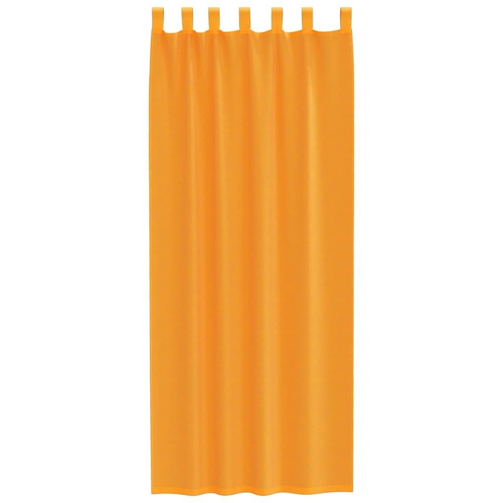 Voile Vorhänge mit Schlaufen 2 Stück Orange 140x260 cm, 100% Polyester, transparent, Sichtschutz, Sonnenschutz, Gardine für Wohnzimmer Schlafzimmer Küche, pflegeleicht, vielseitig einsetzbar