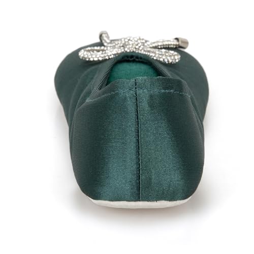 Image of Isotoner Women's Satin Ballerina Slippers with Classic Ribbon Bow and Suede Sole