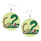 Pendientes redondos de moda con diseño de semillas de girasol, lombriz de tierra, con estampado de serpiente, elegantes y hermosos, ligeros, colgantes para mujeres y niñas