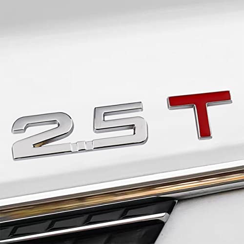 Auceli 2.5T 3D Car Emblem Badge Decal, 2Pcs Auto Trunk Rear Tailgate Metal Sticker, Car Side Fender Letter Nameplate Logo, Vehicle Exterior Decoration Replacement Universal For Truck, Suv, Van #TOP5
