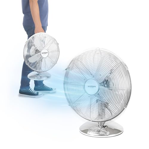 Freschezza Immediata: Le 4 pale in acciaio garantiscono un flusso d’aria potente e costante, rendendolo un ventilatore rinfrescante perfetto per affrontare il caldo estivo.