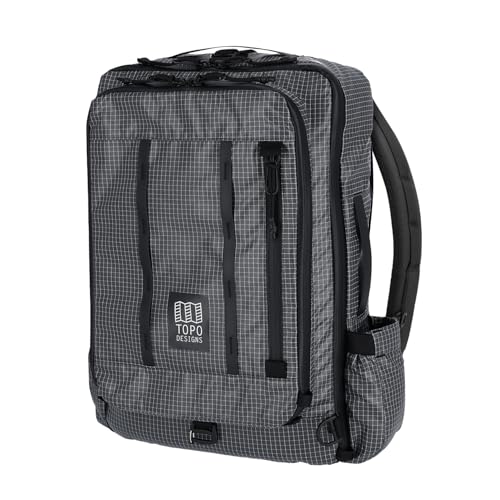 Topo Designs Global Travel Bag 30-40 Liter - Carry-on Compliant Versatile Pack, 3 Carry Options, External Laptop Sleeve (Eco-Friendly, 30L, Apex Black)