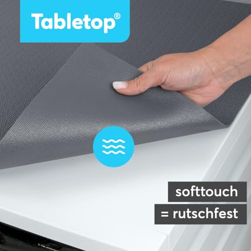 Tabletop Waschmaschinenauflage rutschfest in 60 x 60 cm - zuschneidbare Weichschaum Auflage in grau als Abdeckung für Waschmaschine & Trockner - Waschmaschinenabdeckung MADE IN GERMANY