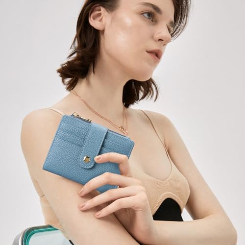 Image of GOIACII Small Women's Wallet Cute Credit Card Holder RFID Blocking Leather Billfold Blue