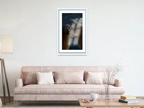 A2Z Home Solutions® Wall Photo Frame White 70x90 cm Frame With 80x60 cm Mount Picture Poster Print With Clear HD Perspex 30x15 MM Moulding Mounting Hooks MDF Backboard