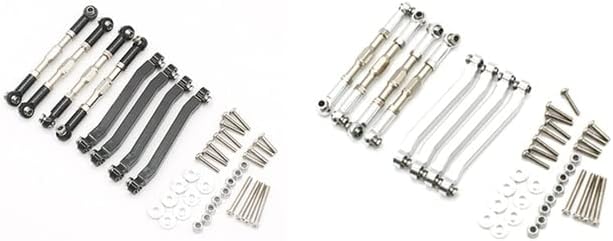 16Pcs Metal Chassis Pull Rods Link Suspension Tie Rod for Mn D90 D91 D96 D99 D99S - 8Pcs Silver & 8Pcs Black - (Color: Army Green)