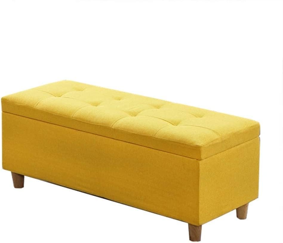 Siège Rembourré Repose-Pieds de Banc Ottoman Rectangulaire Salon et Lin