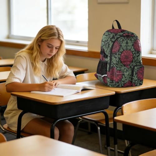 Mochilas de viaje William Morris dalias rojas para organizar tu equipaje sin pesar de más 6