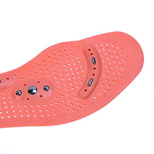 2 pares de palmilhas magnéticas de silicone para massagem terapêutica e saúde LIOOBO (vermelha)
