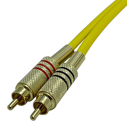 Cable de audio 2RCA a 2RCA amarillo Seismic Audio SAPRCA1-1 dual RCA macho de 1 pie 2
