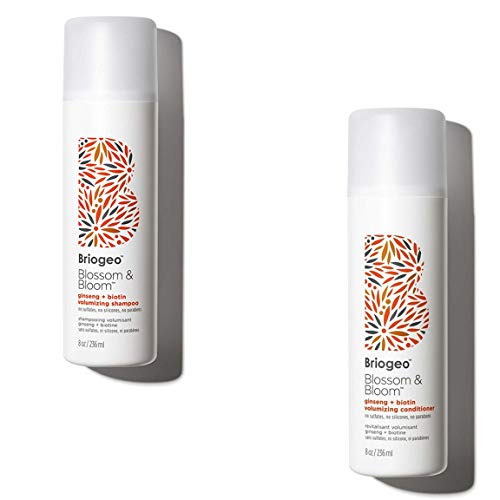Briogeo Blossom & Bloom Volumizing Shampoo/Conditioner, Fortified with Follicle Stimulating Ginger, Ginseng, and Biotin for Full, WHITE