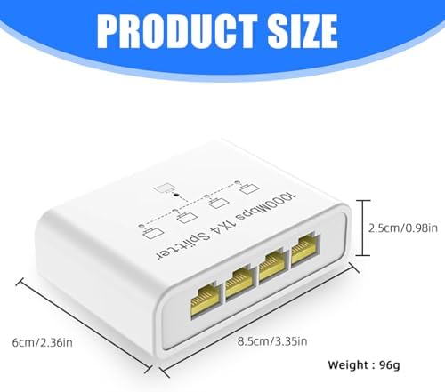 5 Port Gigabit Ethernet with RJ45 and Type-C Power for Home Adapter Gigabit Ethernet Adapter — view 2