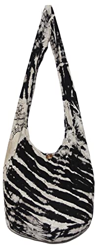 Image of TIE DYE Bohemian Hipster Hobo Boho Hippie Crossbody Bag Purse Black Tone 39 inch