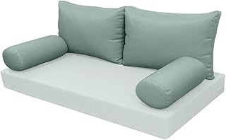 Prolinemax |Cover ONLY| Outdoor Style 2 Crib Knife Edge Bolster Back Pillow Slipcover AD002