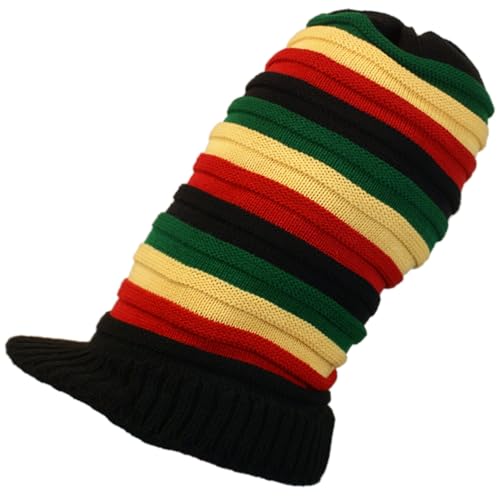 Image of Shoe String King SSK Rasta Knit Tam Hat Dreadlock Cap. Multiple Designs and Sizes.