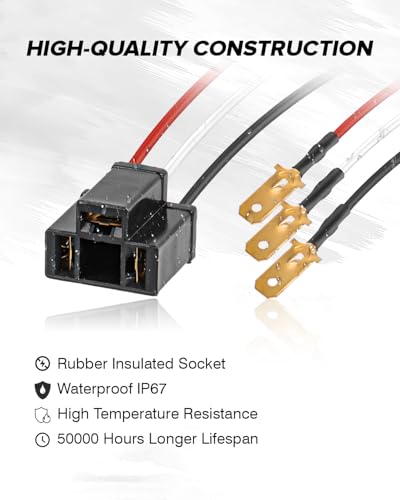 Image of BICYACO 2PCS H4 9003 HB2 Wire Wiring Harness Sockets for 4 inchx6 inch 7 inchx6 inch 5 inchx7 inch Inch Sealed Beam Car Truck Headlights Pickup Heavy Duty Headlamp