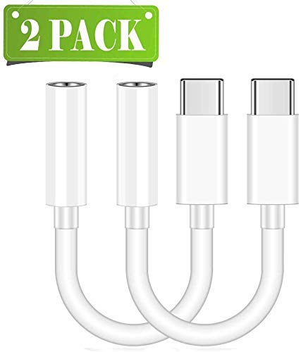 USB C to 3.5mm Aux Cable, USB C to 3.5mm Adapter Headphone, Type C to 3.5mm Audio Adapter Type C Audio Connector Hi-res Chipset for iPad Pro/Google Pixel/Pixel 2/2XL/3/Huawei/Samsung/Moto Z/Z2-2 Pack