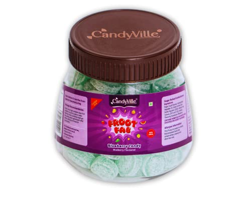 Image of CandyVille Frootfab Blueberry Candy Jar (400 Grams) | Fruit Flavoured Candy