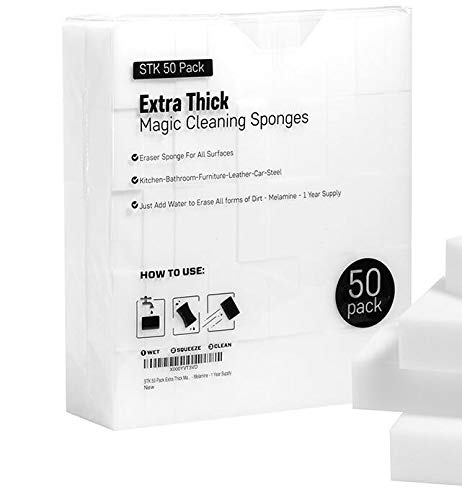 UniM- éponges de nettoyage magique, extra épaisses  nettoyants multi-surfaces pour salle de bain, cuisine, sol, plinthes, murs, etc. Éponge en mousse de mélamine, Mélamine, blanc, 20Pcs