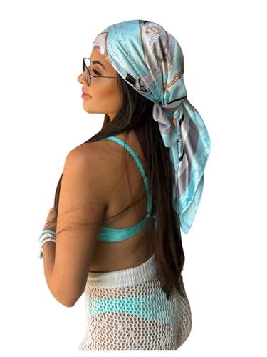Floerns Women's Bandana Satin Square Head Scarf Silk Feeling Hair Wraps Scarves