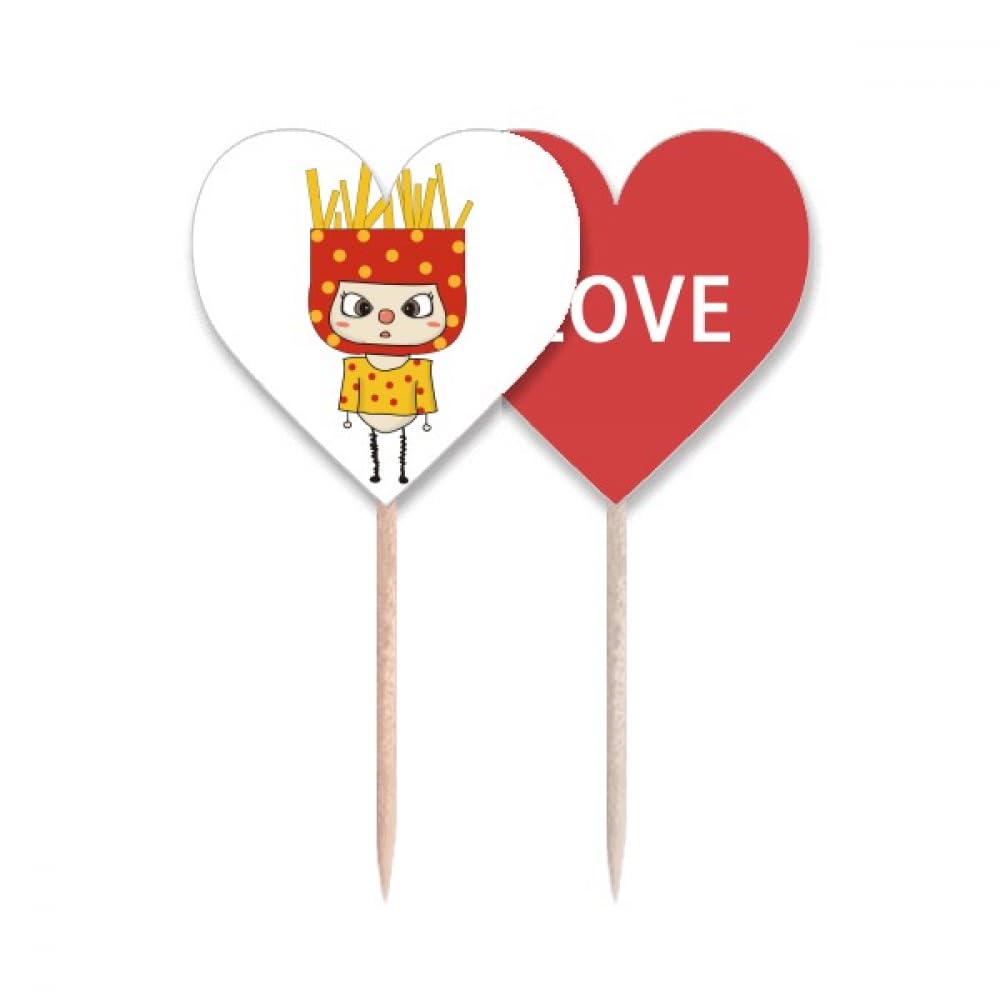 Cure-dents drapeau love heart pour décoration de cupcake et snack frite