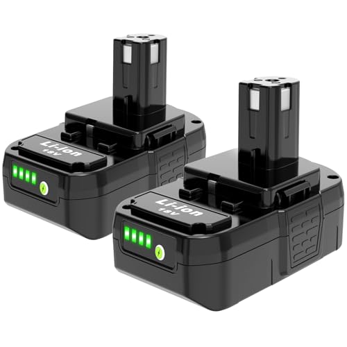 2 Packs 18V 3.0Ah Battery Replacement for Ryobi 18V Lithium Batteries ONE+ Plus P109 P108 P107 P106 P105 P104 P103 P102 P190, Compatible with Ryobi 18 Volts Cordless Power Tools PBP005 PBP004 PBP003