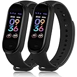 tobfit 2 pezzi cinturino per amazfit band 5, cinturino silicone di morbido traspirante di colorati per amazfit band 5 smartband (nero+nero)