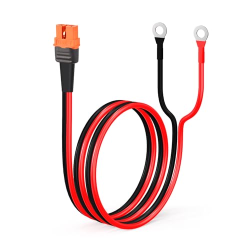 ELFCULB XT60i to O Ring Terminal Cable 10AWG XT60i Female to O Ring Connector with Tinned Pure Wire for RC Battery Solar Portable Power Power Station and Solar Panel(2FT)