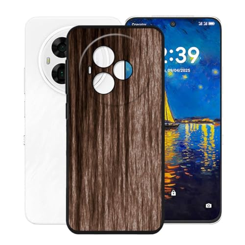 KJYFOANI para TCL NxtPaper 60 Ultra (7.20') Funda, Ultra Delgado Suave Silicona TPU Caso, Anti-Rasguño Protection Case, Negro Anti-Choques Bumper Carcasa para - Estilos de Madera