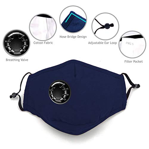 Premium Cotton Reusable Washable Face Mask with Breathing Valve & Filter Pocket (Included 1 FREE PM 2.5 Filter)4