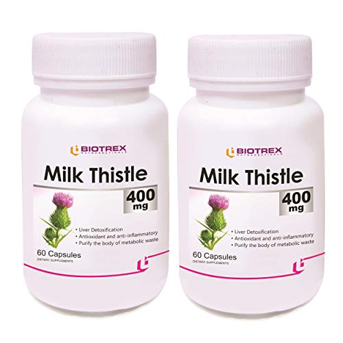 Biotrex Milk Thistle – 400mg (60 Capsules), Dietary Supplement for Liver detoxification,Pack of 2 Biotrex Milk Thistle – 400mg (60 Capsules), Dietary Supplement for Liver detoxification,Pack of 2