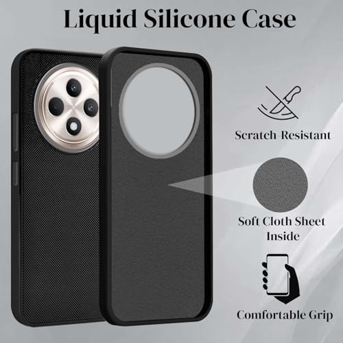 Image of Jkobi Back Cover Case for Oppo Reno 12F 5G (Textured Grip Design | Camera Protetion | Slim and Light Weight | Soft Touch and Feel | Black)